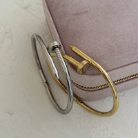Nail Bracelet (in silver & gold)