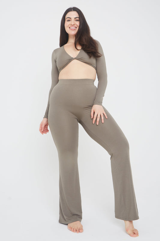 FLARED TROUSERS - VINTAGE KHAKI