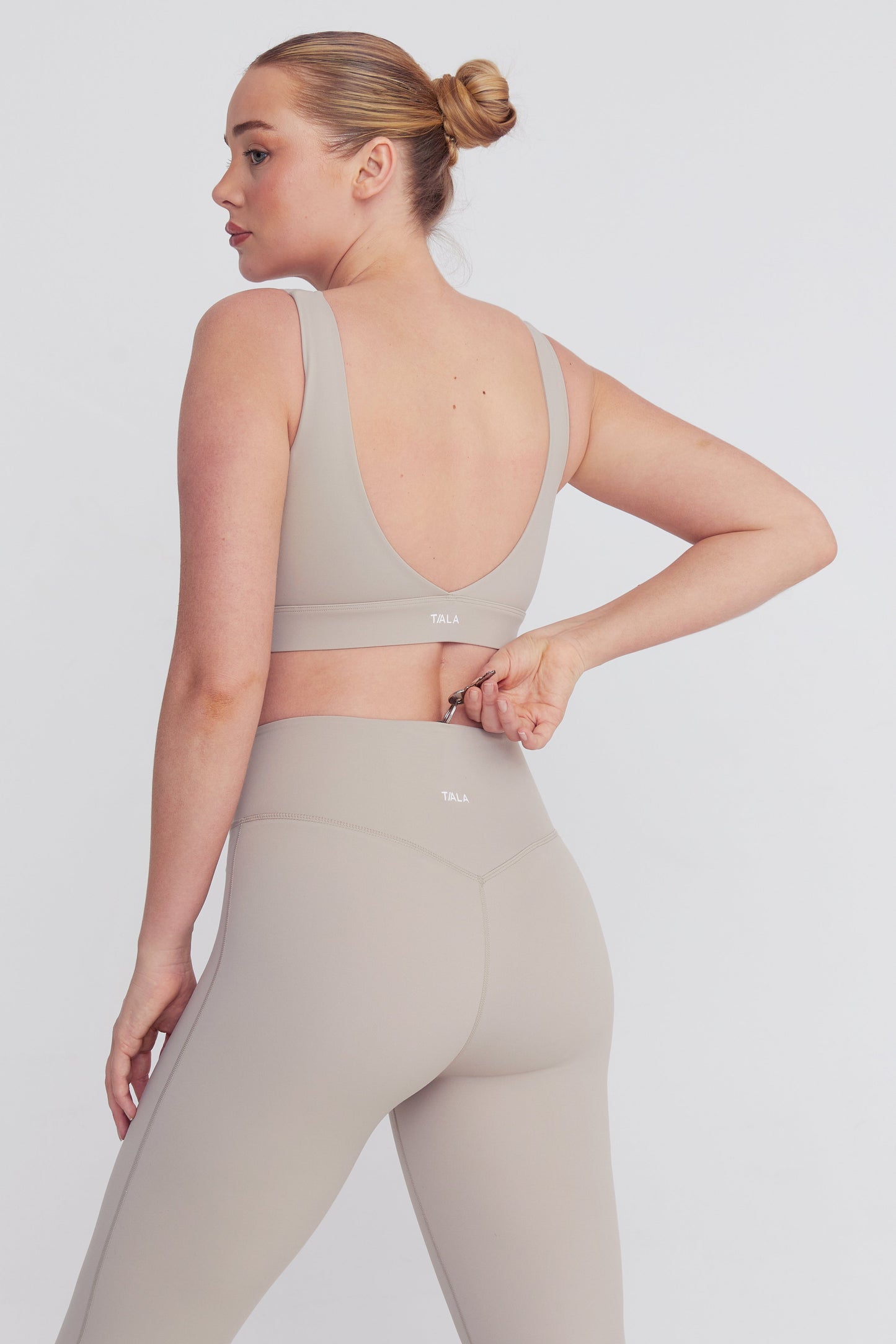 HIGH WAISTED FLARED YOGA PANT - LATTE