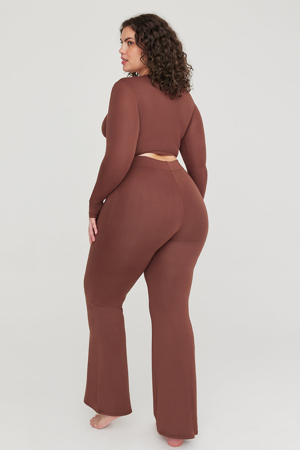 FLARED TROUSERS - CHOCOLATE