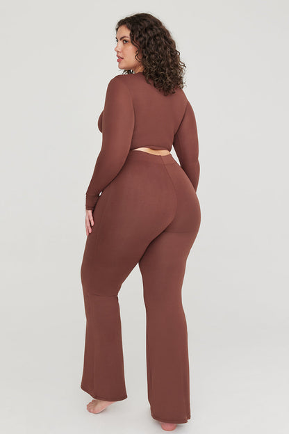 FLARED TROUSERS - CHOCOLATE