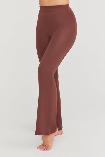 FLARED TROUSERS - CHOCOLATE