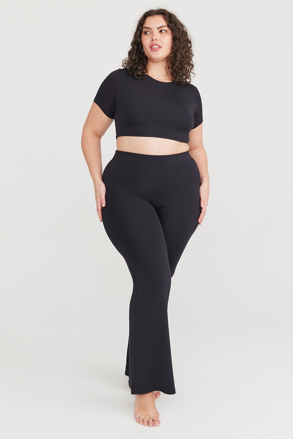 FLARED TROUSERS - SHADOW BLACK