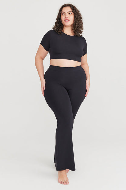 FLARED TROUSERS - SHADOW BLACK