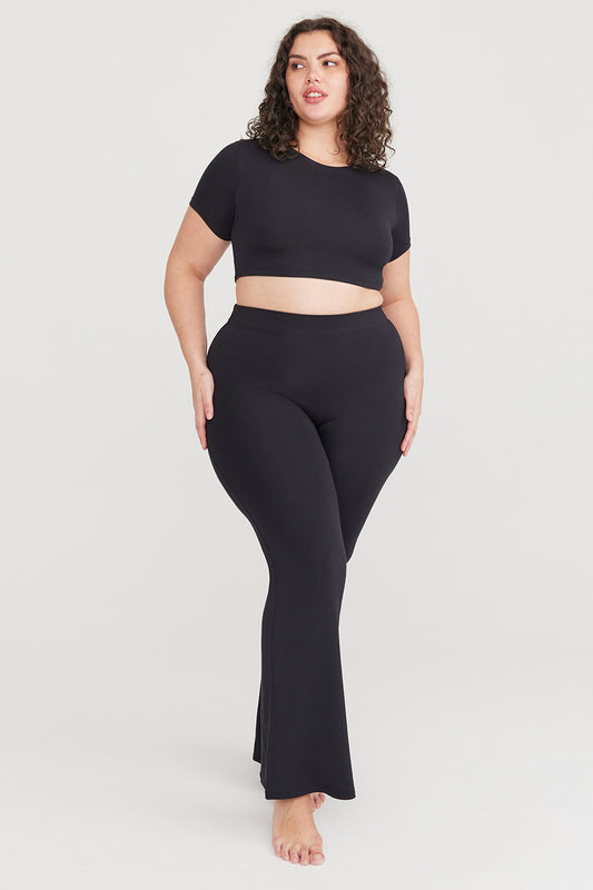 FLARED TROUSERS - SHADOW BLACK