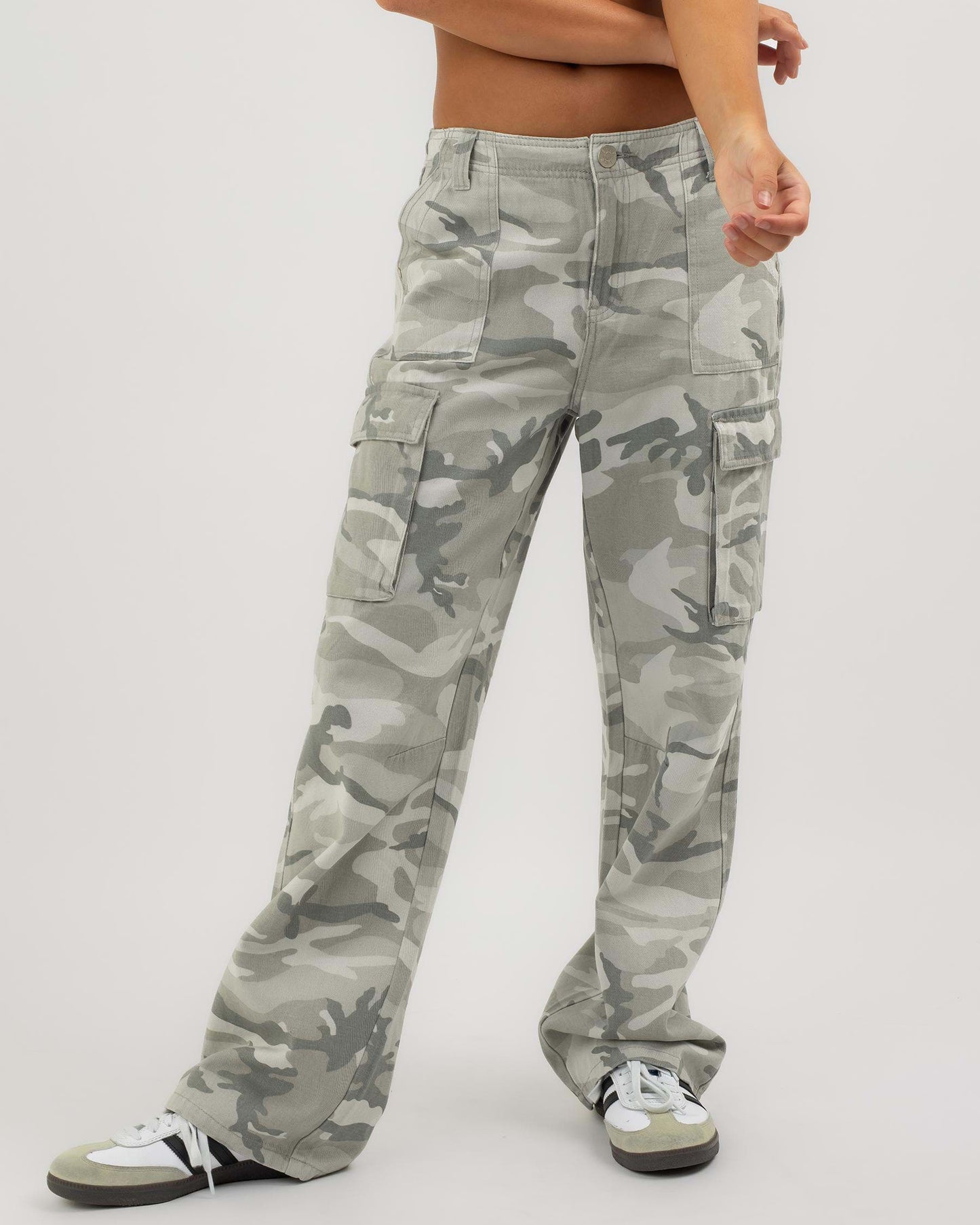 Steel Grey Camo Cargo Pants