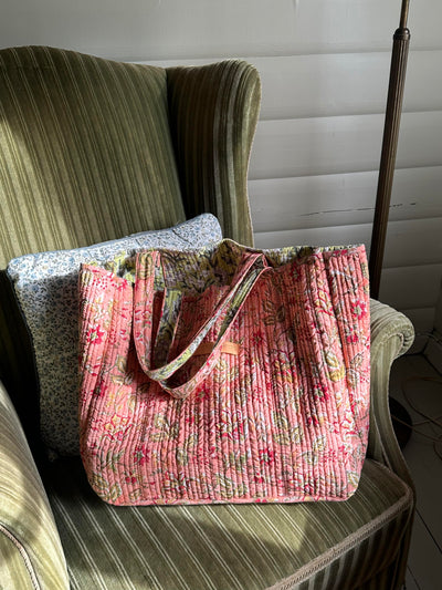 Rhodes multi way tote bag - Green / Rose