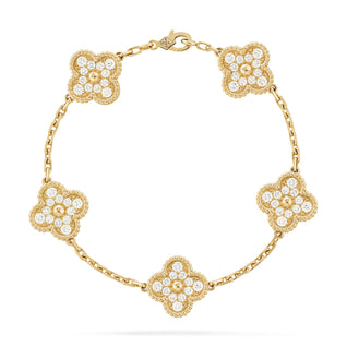 Full Diamanté Gold Raya Bracelet