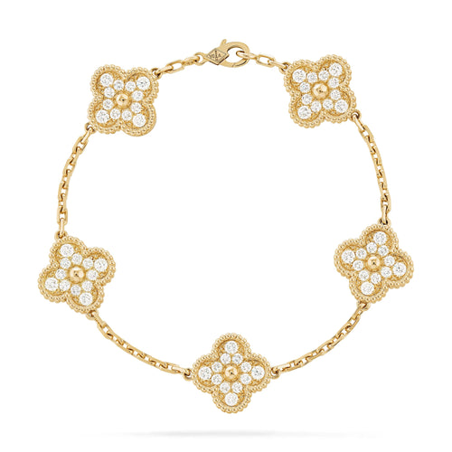 Full Diamanté Gold Raya Bracelet