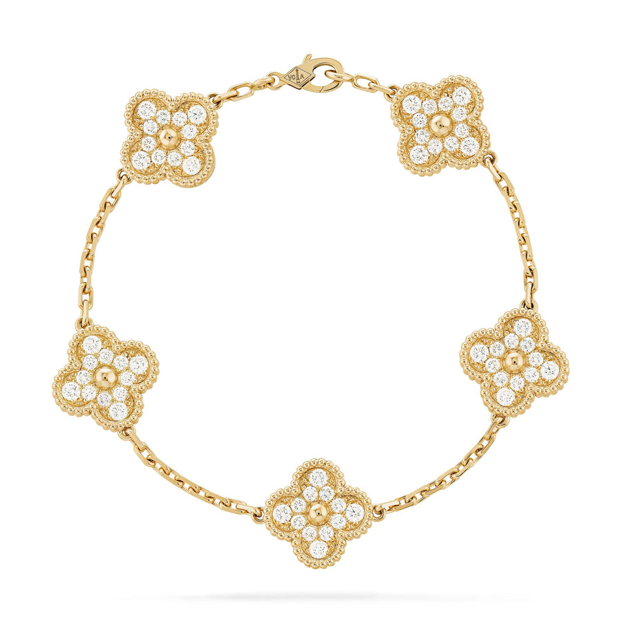 Full Diamanté Gold Raya Bracelet