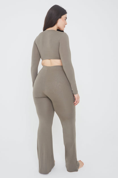 FLARED TROUSERS - VINTAGE KHAKI