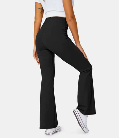 High Waisted Crossover Flare Leggings