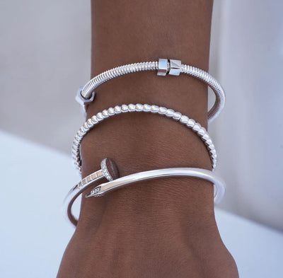 Rhinestone Nail Bracelet (in silver & gold)