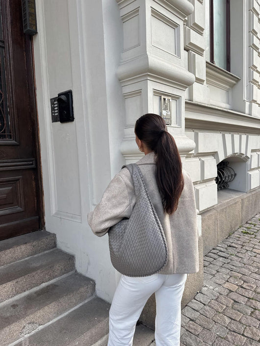 Cross-Weave Bag- Light grey