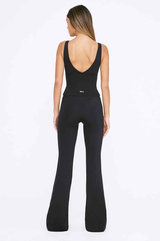 HIGH WAISTED FLARED YOGA PANT - SHADOW BLACK