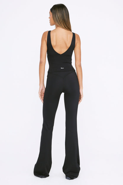 HIGH WAISTED FLARED YOGA PANT - SHADOW BLACK
