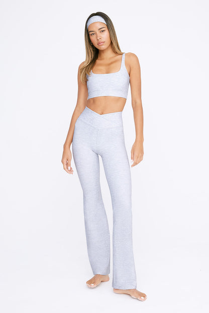 HIGH WAISTED FLARED YOGA PANT - GREY MARL