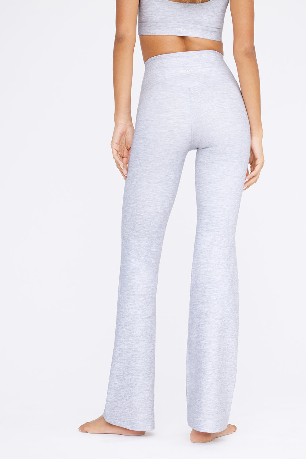 HIGH WAISTED FLARED YOGA PANT - GREY MARL
