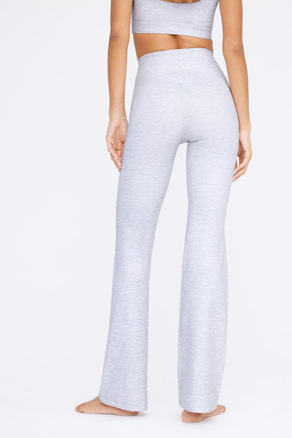 HIGH WAISTED FLARED YOGA PANT - GREY MARL