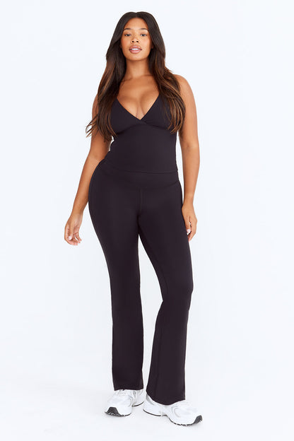 SKINLUXE HIGH WAISTED FLARED LEGGING - SHADOW BLACK