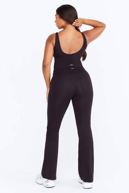 SKINLUXE HIGH WAISTED FLARED LEGGING - SHADOW BLACK