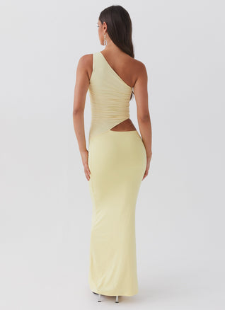 Solea Shoulder Maxi Dress - Lemon