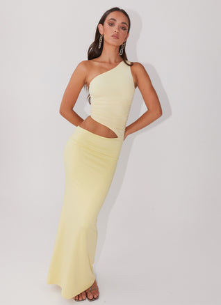 Solea Shoulder Maxi Dress - Lemon