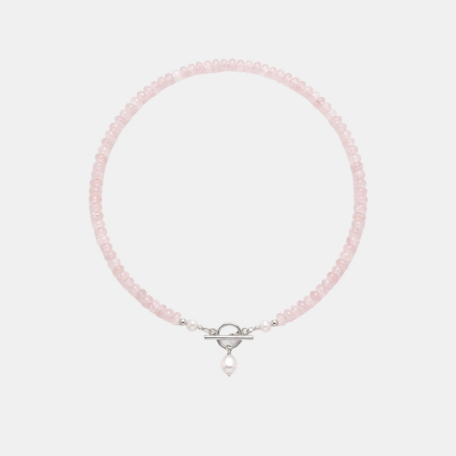 Pink Bead Pearl Necklace