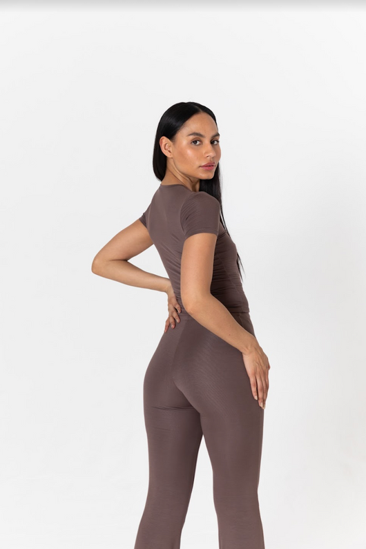 FLARED TROUSERS - MOCHA