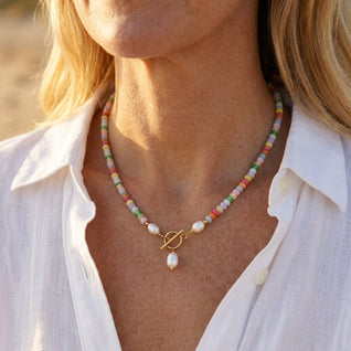Candy Bead Pearl Necklace