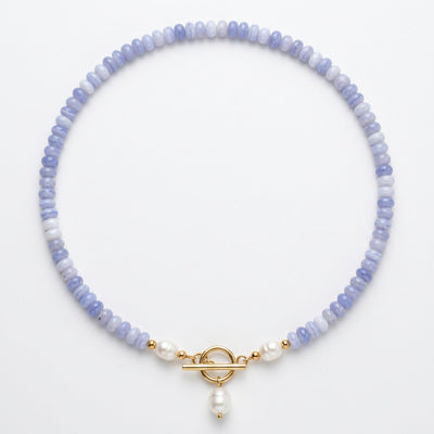 Lavender Bead Pearl Necklace