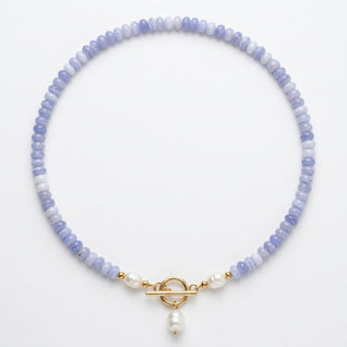 Lavender Bead Pearl Necklace