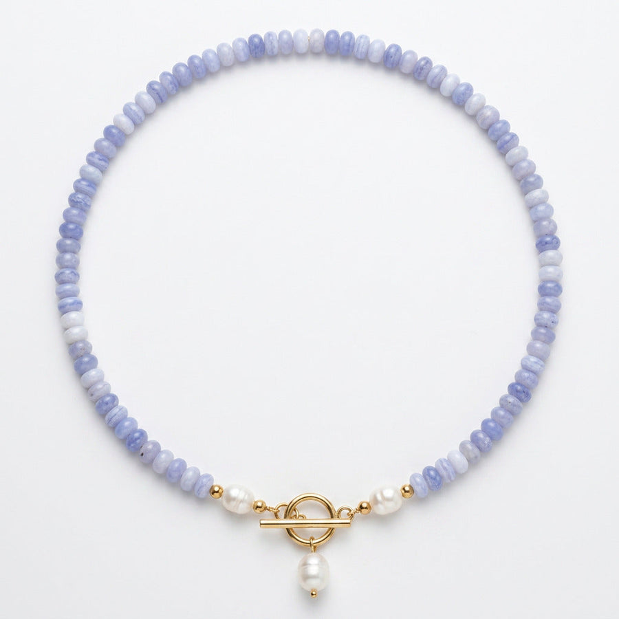 Lavender Bead Pearl Necklace