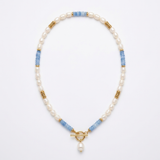 Coastal Pearl Aquamarine Necklace
