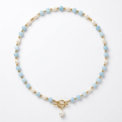 Coastal Blue Pearl Necklace