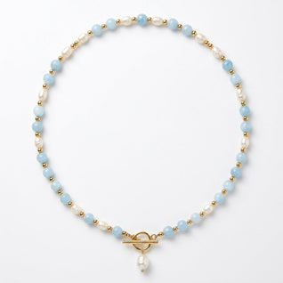 Coastal Blue Pearl Necklace