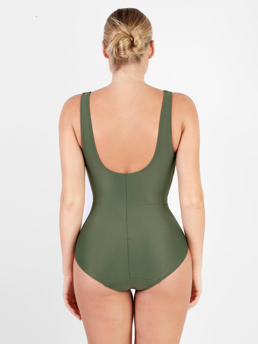 Deep-V Neck One-Piece Shapewear Bodysuit